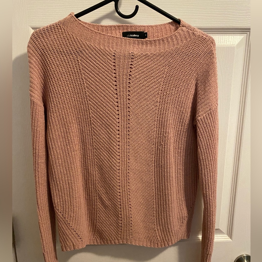 Rose colored knit sweater
